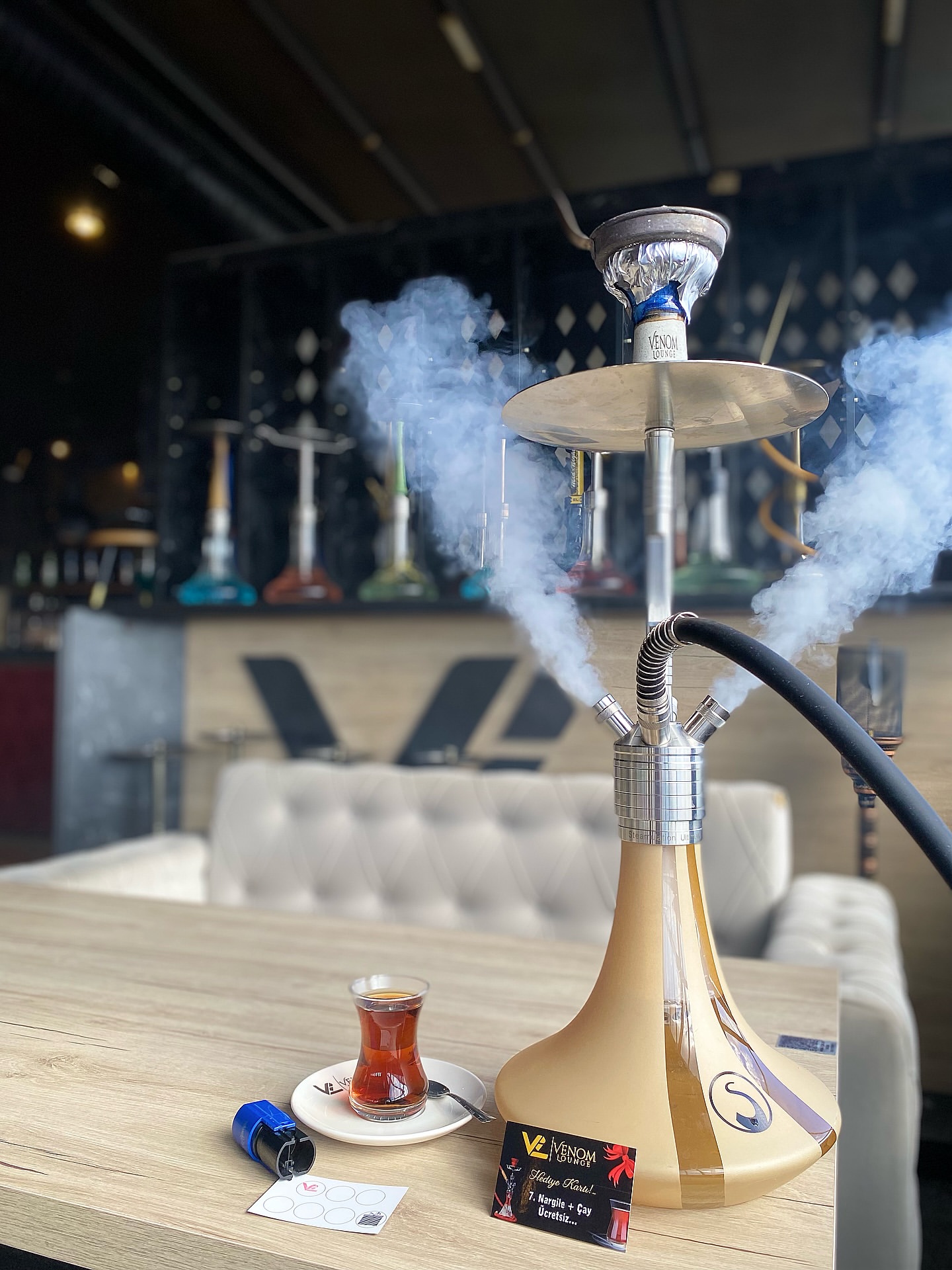 Venom Lounge nargile sunumu